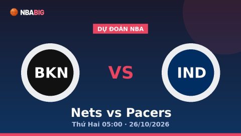 Dự Đoán Nba Nets vs Pacers Thứ Hai 05:00 · 26/10/2026